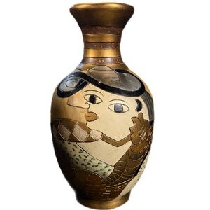 Vintage Large Alexander Kalifano Ornate Picasso Style Vase.